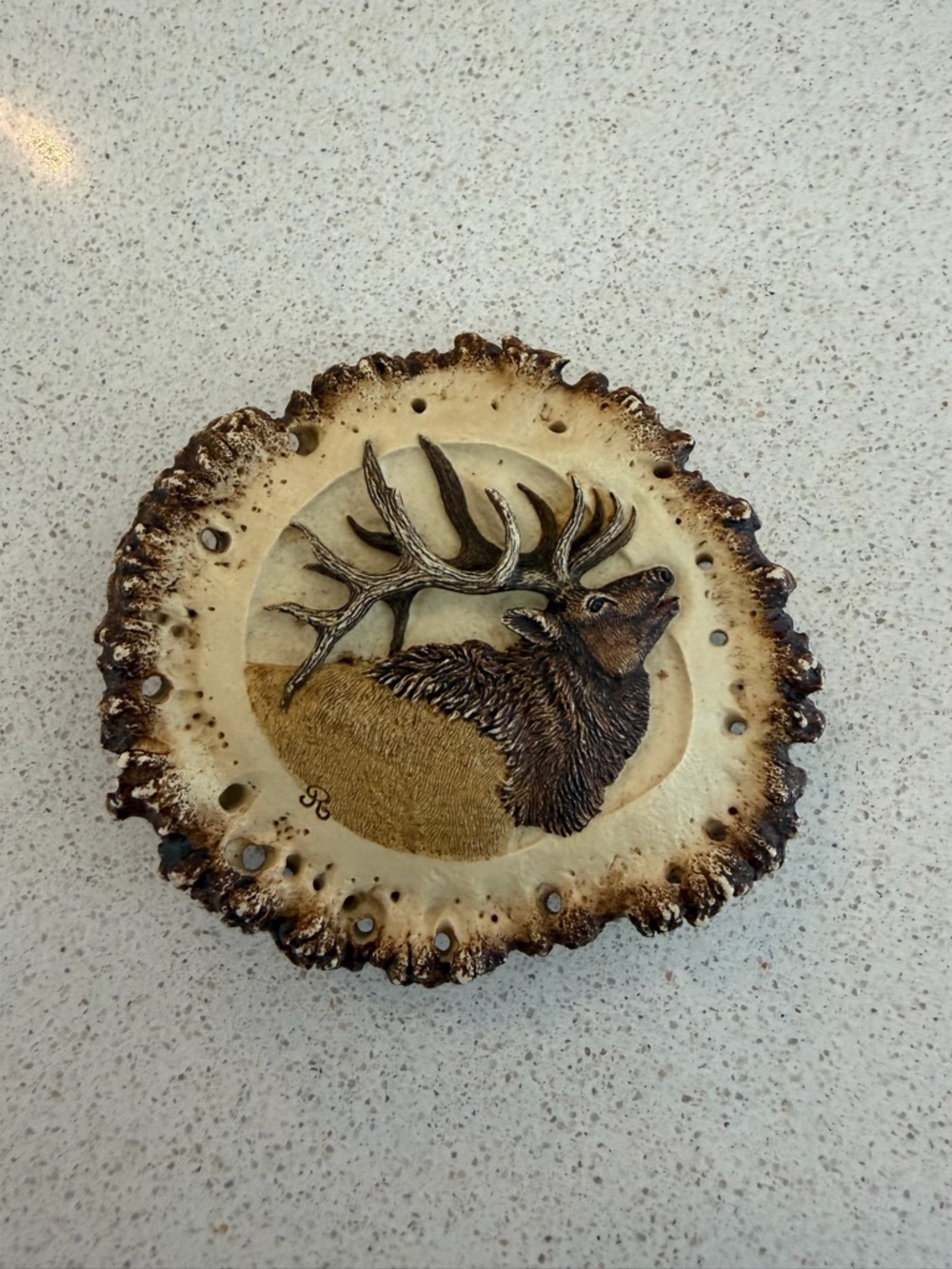 John Rasmussen Hand-Painted Elk Belt Buckle